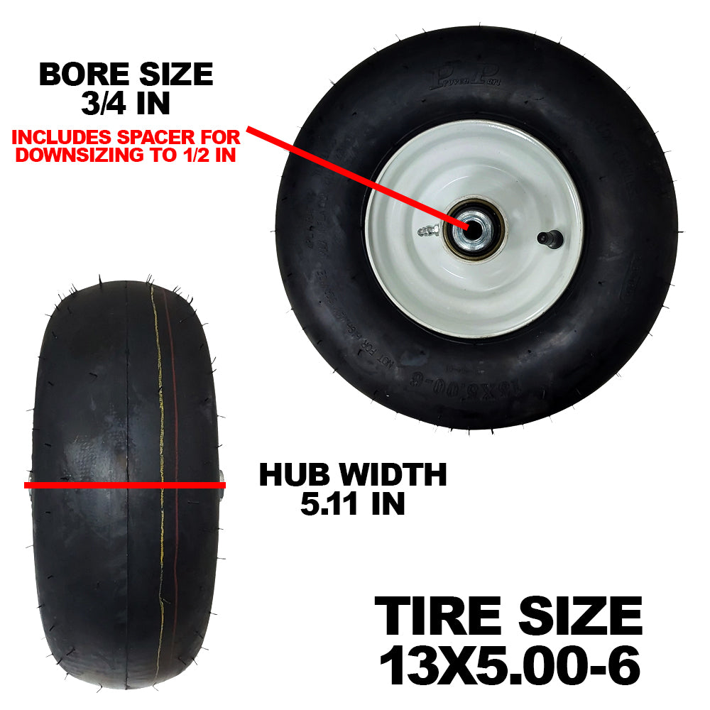 (2) Proven Part Air Filled Tubeless 13X5.00-6 Fits Exmark 1-633002 Lazer Z