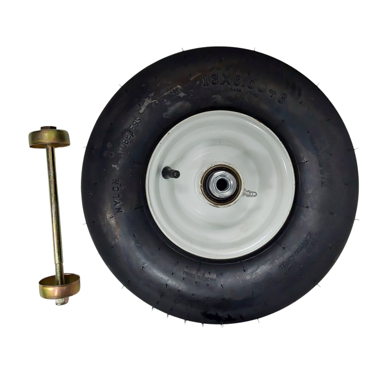 Proven Part 1- Tubeless Air Filled 13X6.50-6 Tire White Rim Fits Exmark Fits Toro 127-9528