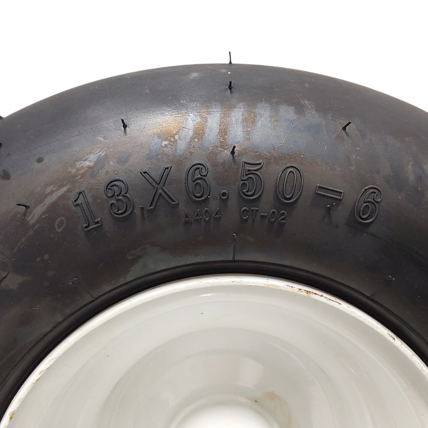 Proven Part 1- Tubeless Air Filled 13X6.50-6 Tire White Rim Fits Exmark Fits Toro 127-9528