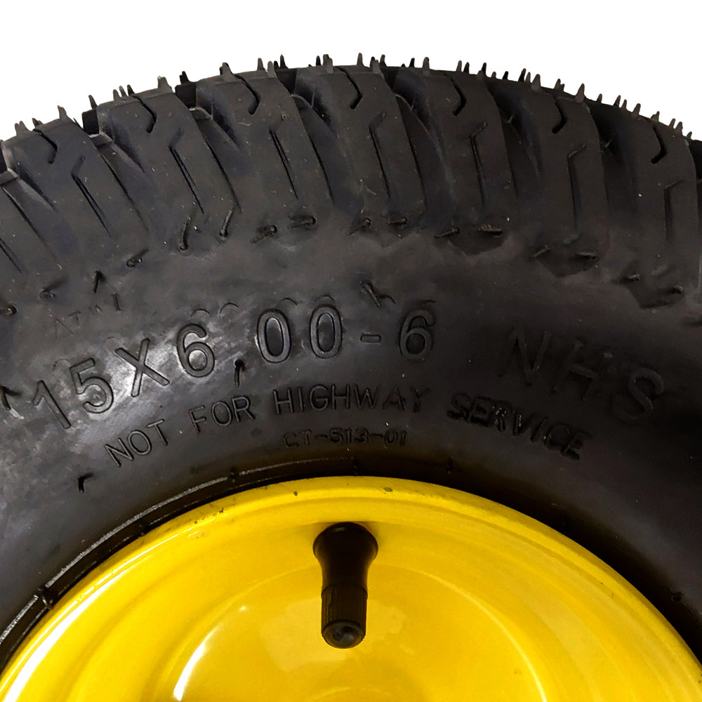 Proven Part Front Tire and Rim 15x6-6 For John Deere GY20638 D100, D105, D110, D120, D125, D130, D140, D150, D155