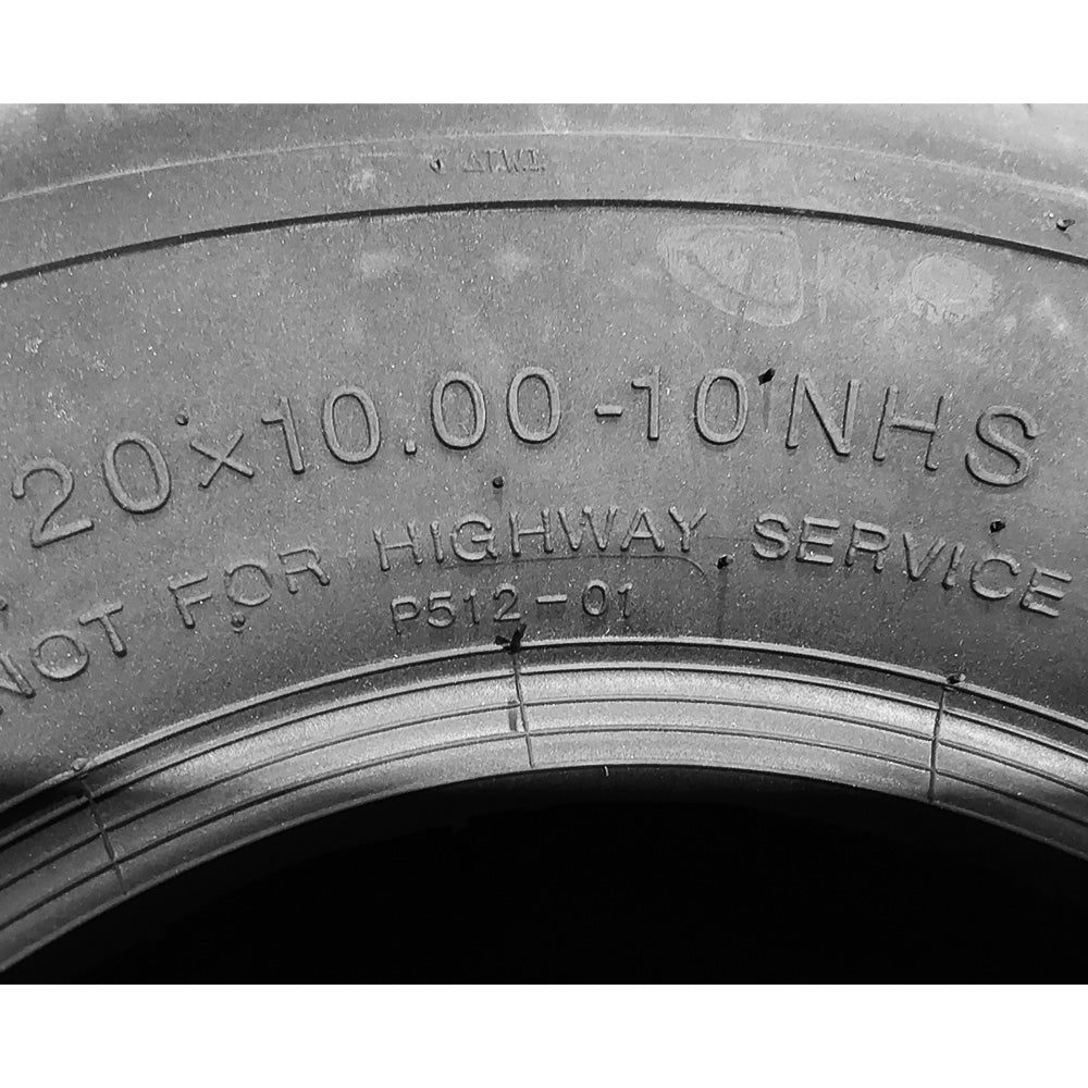 Paquete de 2 neumáticos de goma de pieza probada 20X10-10