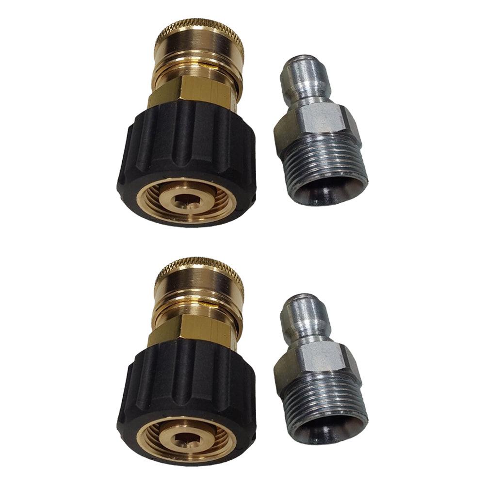Proven Part M22 FPT X 3/8" Quick Connect Coupler Adaptor For Pressure and Power Washers and Quick Connect Coupler Plug 3/8" Steel Plug X M22 Male Threads