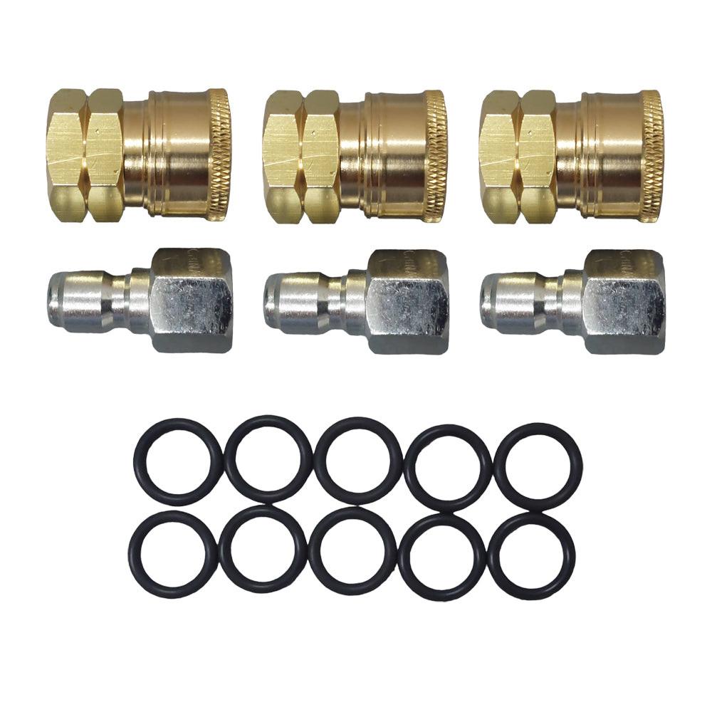 Proven Part 3 PK Quick Connect To 3/8" Female, 3 PK Plug 3/8" Female Stainless, 10 PK 3/8" High Temperature O-Rings