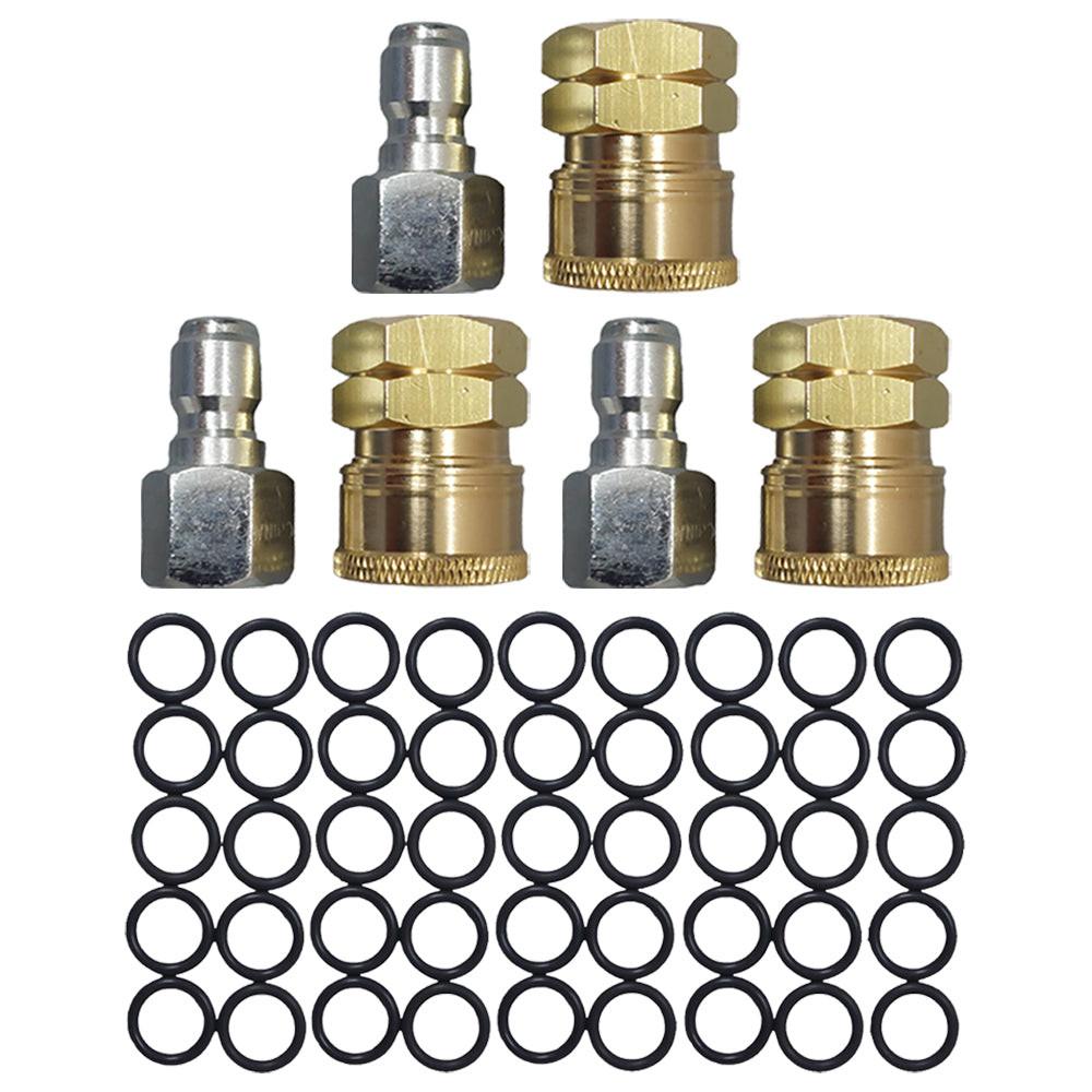 Proven Part 3- Quick Connect To 3/8" Female Plug, 3- 3/8" Female Stainless, 45 PK 3/8" High Temperature O-Rings