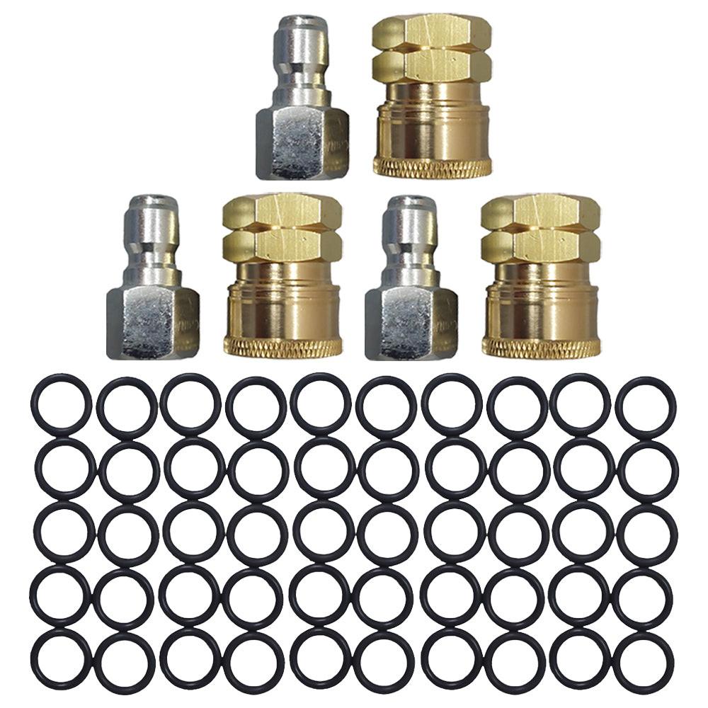 Proven Part 3 PK Quick Connect To 3/8" Female Plug, 3 PK 3/8" Female Stainless, 50 PK 3/8" High Temperature O-Rings