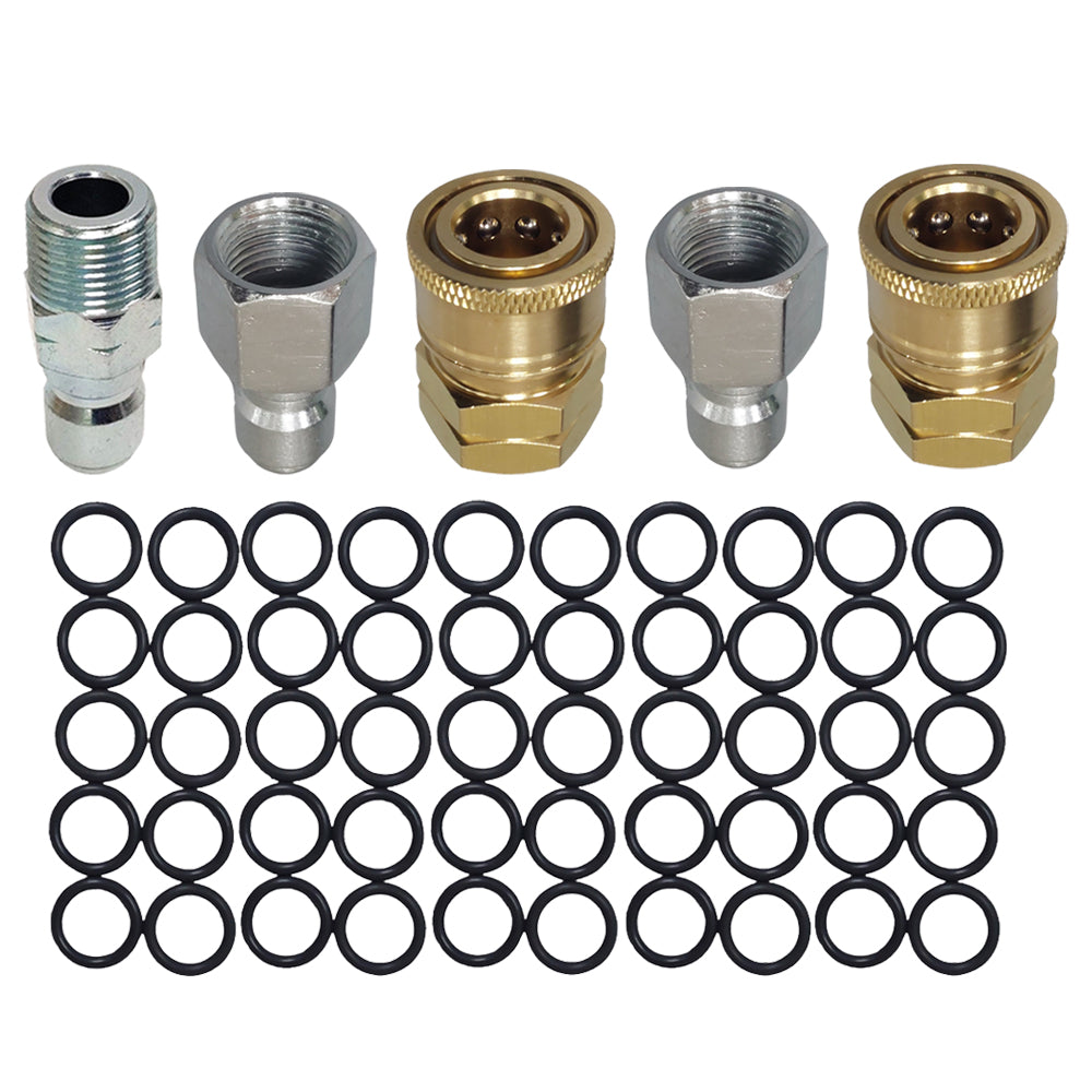 Proven Part 2- Quick Connect To 3/8" Female 2- Plugs 3/8" Female Stainless, 50 PK 3/8" High Temperature O- Rings and 3/8" Male Quick Connect Plug