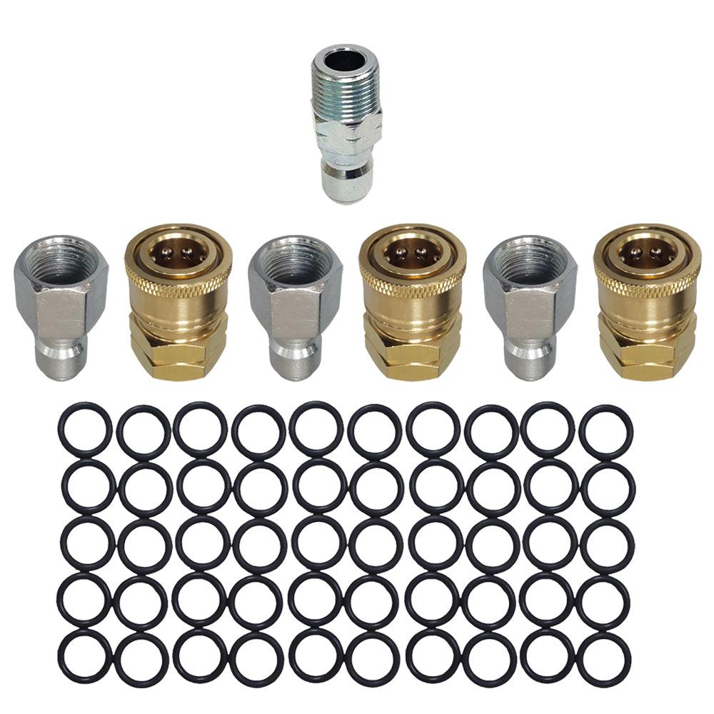 Proven Part 3- Quick Connect To 3/8" Female, 3- Plug 3/8" Female Stainless, 50 PK 3/8" High Temperature O Rings, 3/8" Male Quick Connect Plug