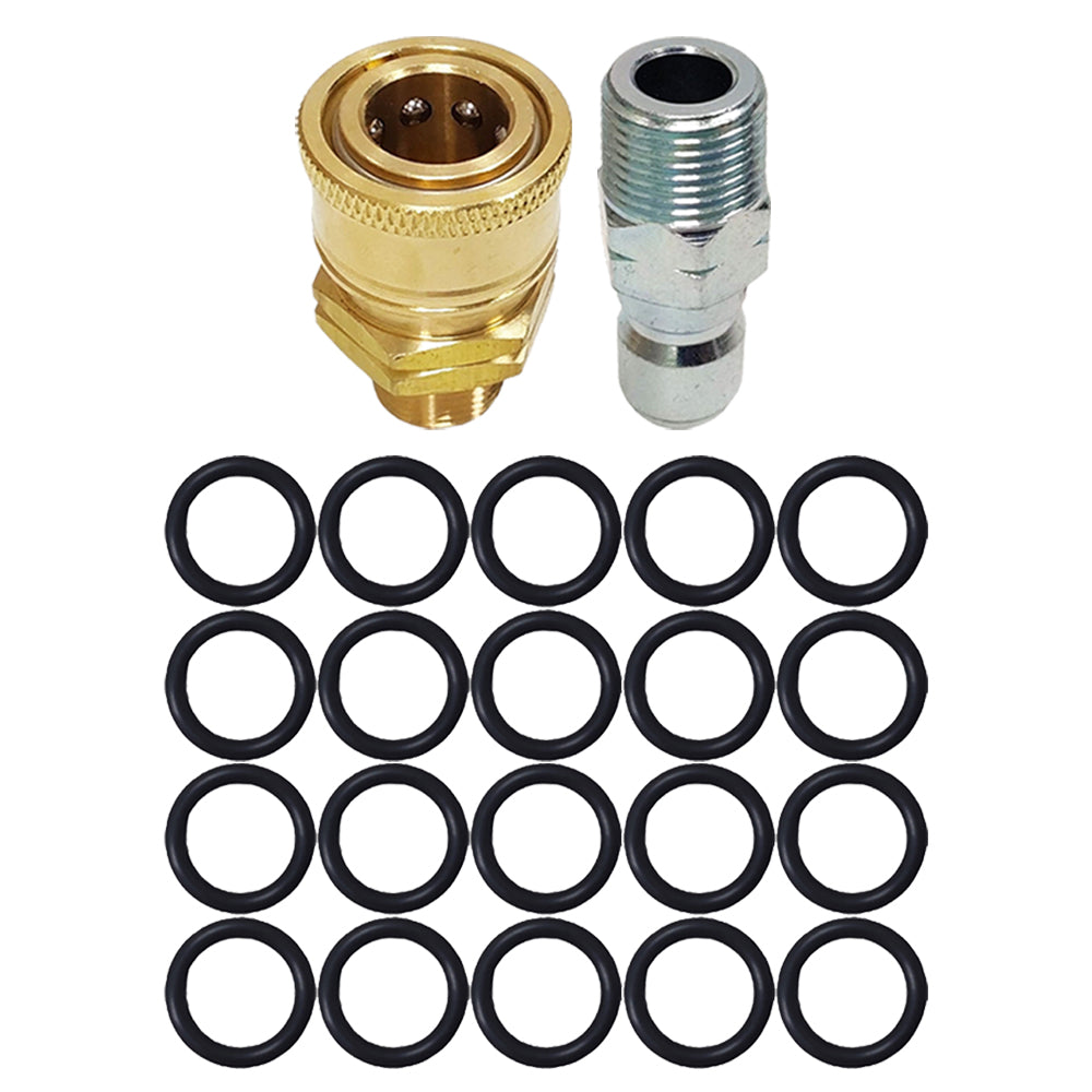 Proven Part 20 O-Rings 3/8" High Temperature 450°F, 3/8" Male Quick Connect Plug, 3/8" Quick Connect to 3/8" MNPT