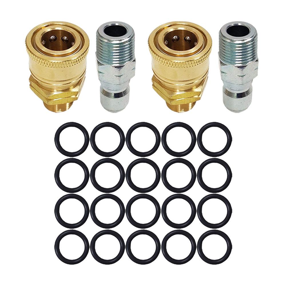 Proven Part 20 Pack O-Rings 3/8" High Temperature 450°F, 2 PK 3/8" Male Quick Connect Plug, 2 PK 3/8" Quick Connect to 3/8" MNPT