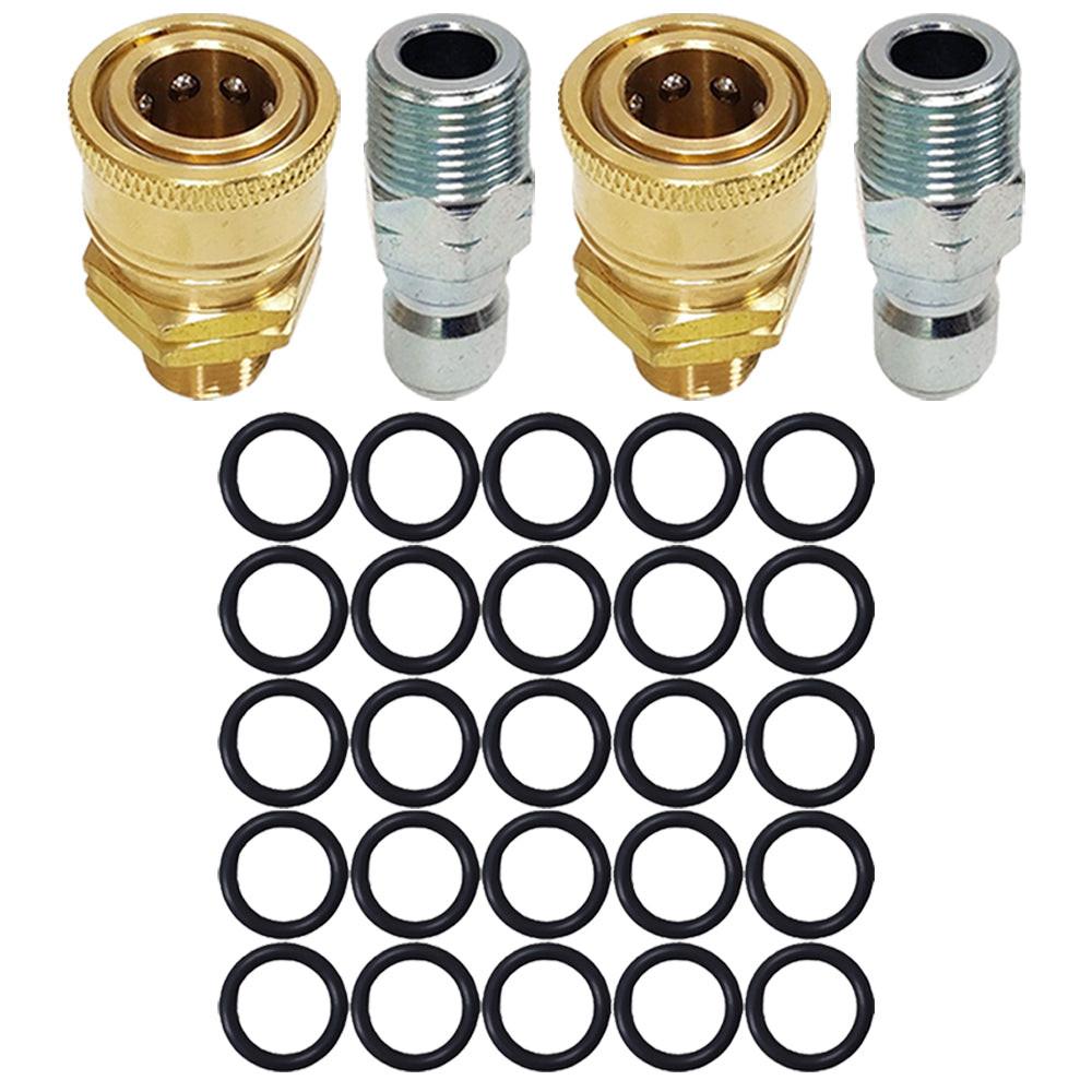 Proven Part 25 O-Rings 3/8" High Temperature 450°F, 2 Male Quick Connect Plugs 3/8", 2 PK 3/8" Quick Connect to 3/8" MNPT,