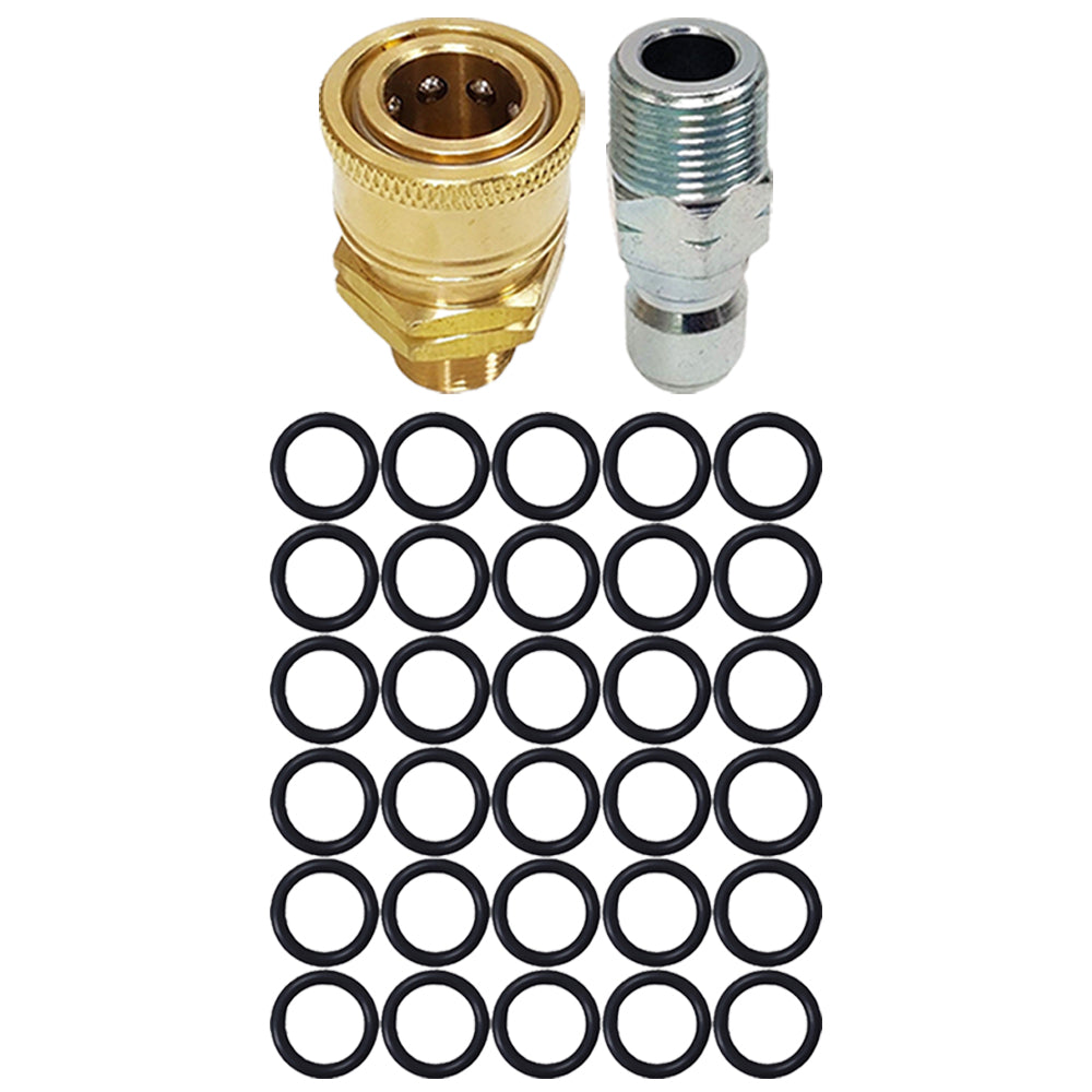 Proven Part 3/8" Male Quick Connect Plug, 3/8" Quick Connect to 3/8" MNPT, 30 PK 3/8" High Temperature 450°F O-Ring Quick Connect Repair