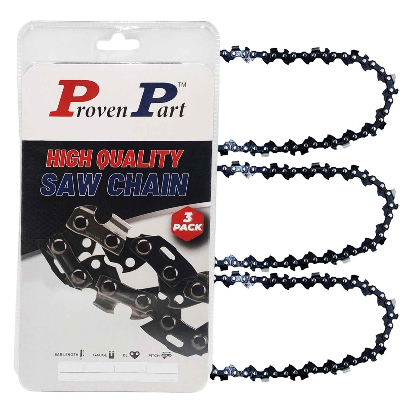 Proven Part 3 Pack 32" Semi Chisel Chain 3/8" .050 105DL Fits Makita 713107-A, DCS6401, DCS7301