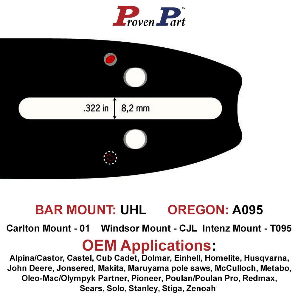 Proven Part 16In Bar and 2 Chains 3/8LP .050 56DL For Remington RM4216 160SXEA095, 160SDEA095