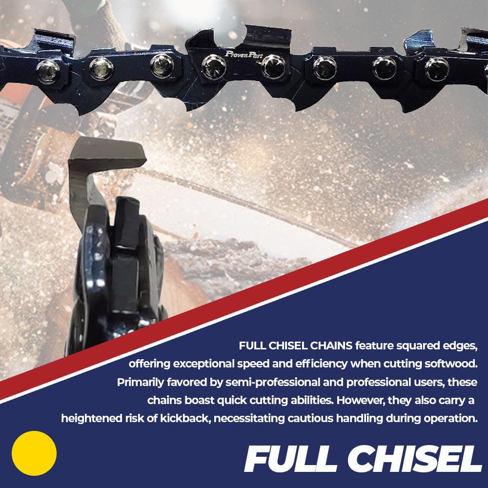 Parte probada, paquete de 2 cadenas de cincel completo de 20" para Stihl Ms270 3689-005-0081 .325 .063G 81Dl