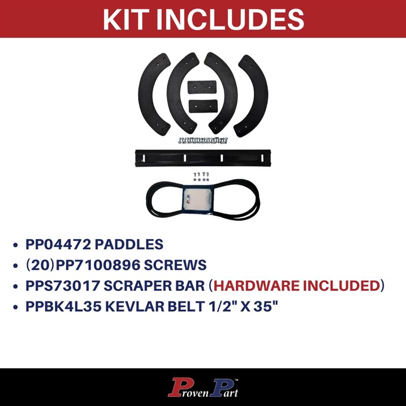 Correa de barra raspadora de paleta para lanzador de nieve, pieza probada, para Mtd 21 753-04472 731-1033 954-0101