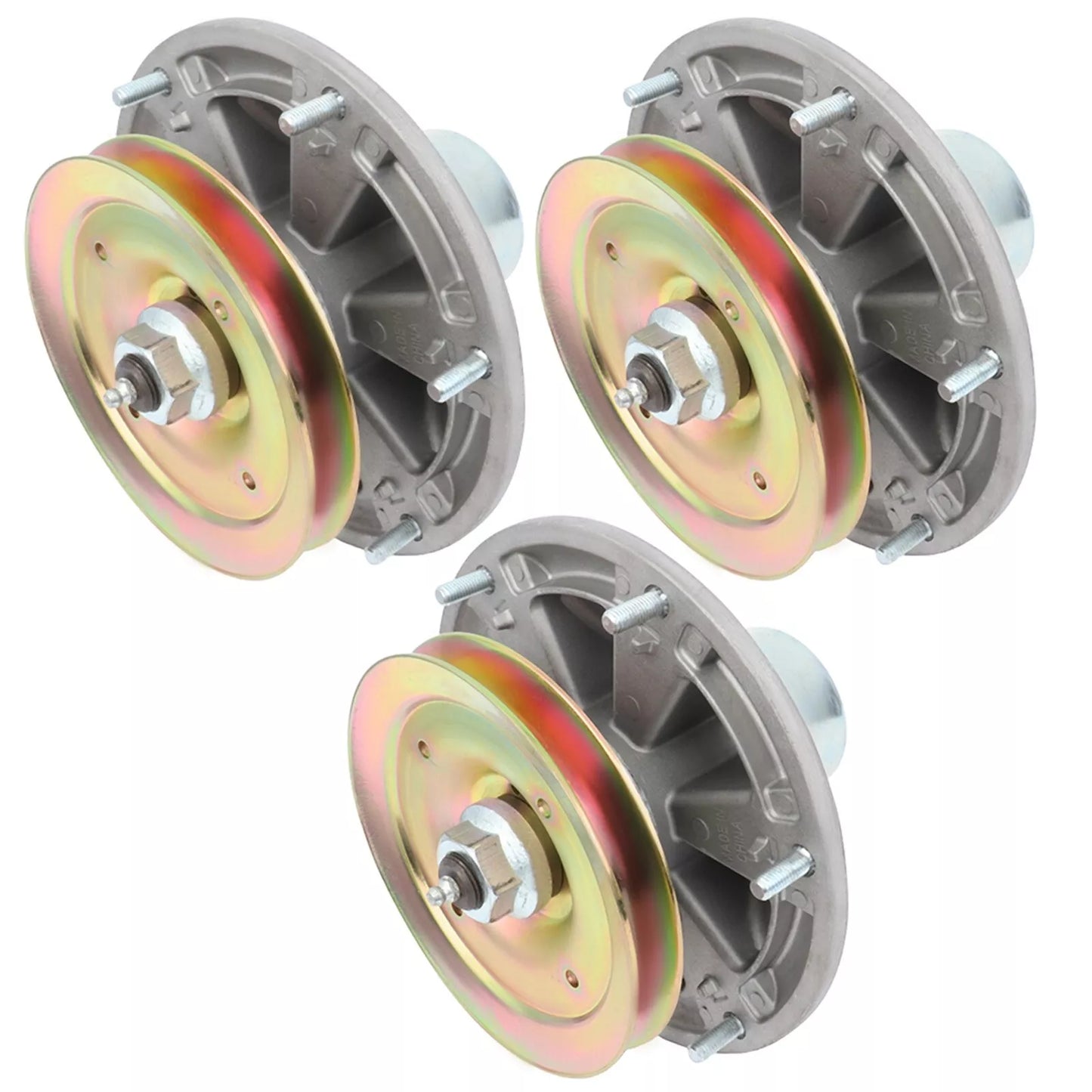 3PK Spindle Assembly w/ Pulley For John Deere 48" 54" 60" Decks Ztrak QuikTrak