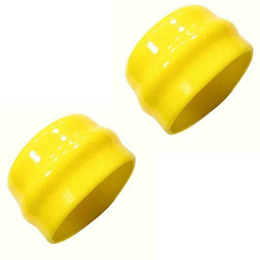 SET OF 2 RIDING MOWER YELLOW WHEEL HUB CAPS REPLACE M143338 285-228