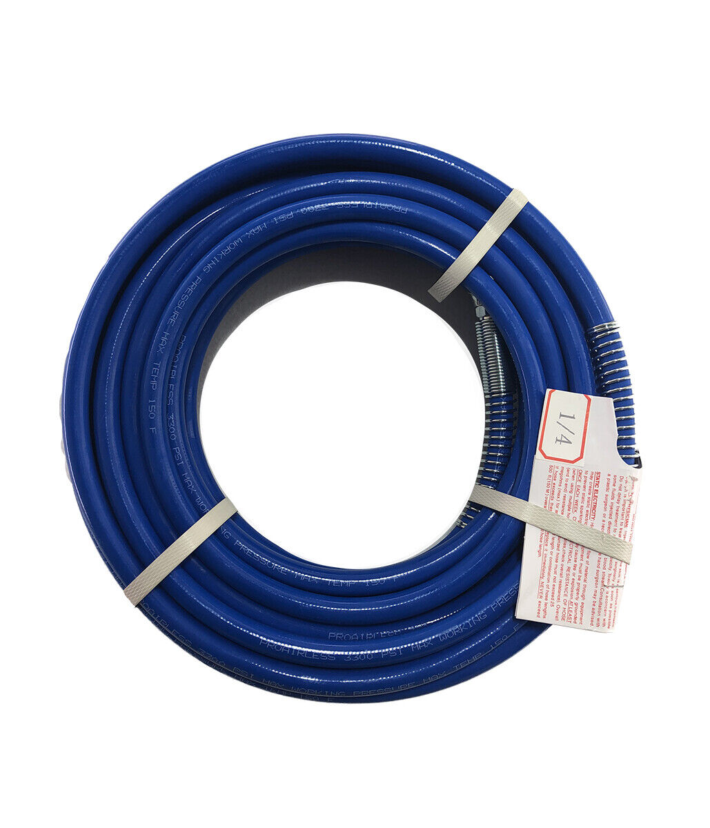 PROVENPART Pp50161-50 1/4 inch High-Pressure Spray Hose 50' Length 50 Foot Airless Paint Sprayer Hose 1/4 inch Hose Max PSI 3300 Supplied with 1/4 NPS