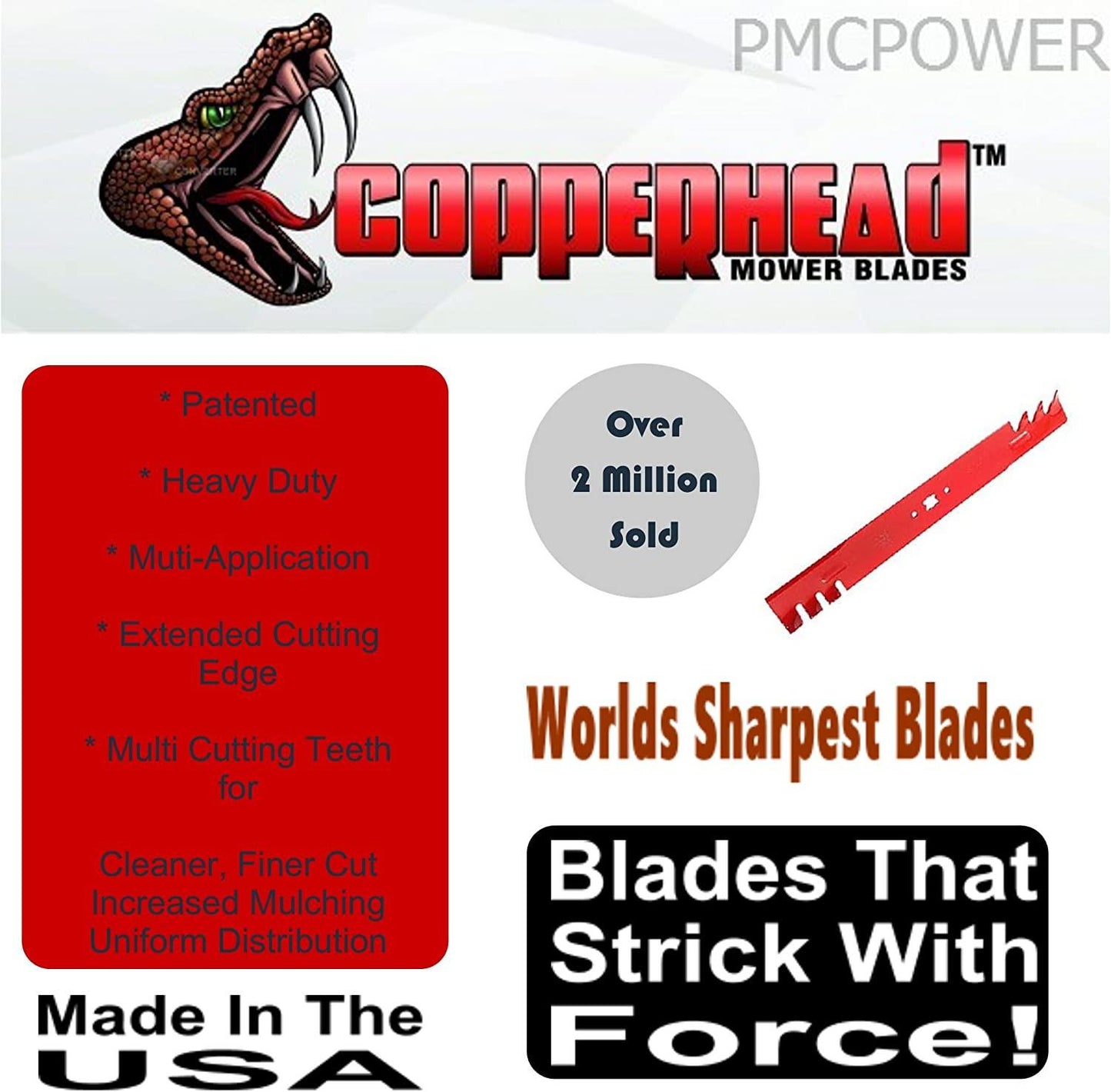 ROT 6294 18" x 5/8" Copperhead Universal Mulching Blade Replacement Tool Part