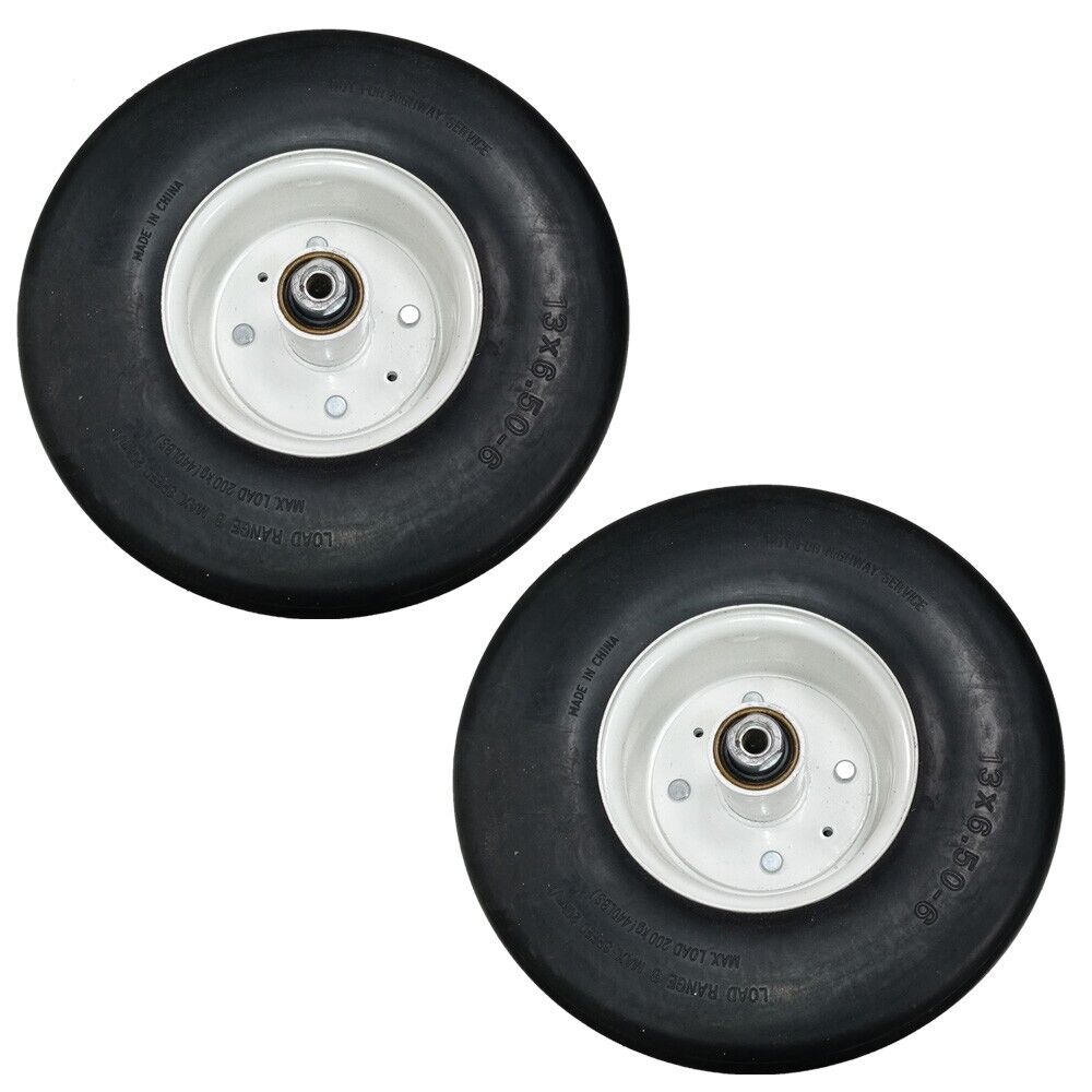 Proven Part Set Of 2 13X6.5X6 White No-Flat Front Solid Tire Puncture Proof Compatible With Simplicity