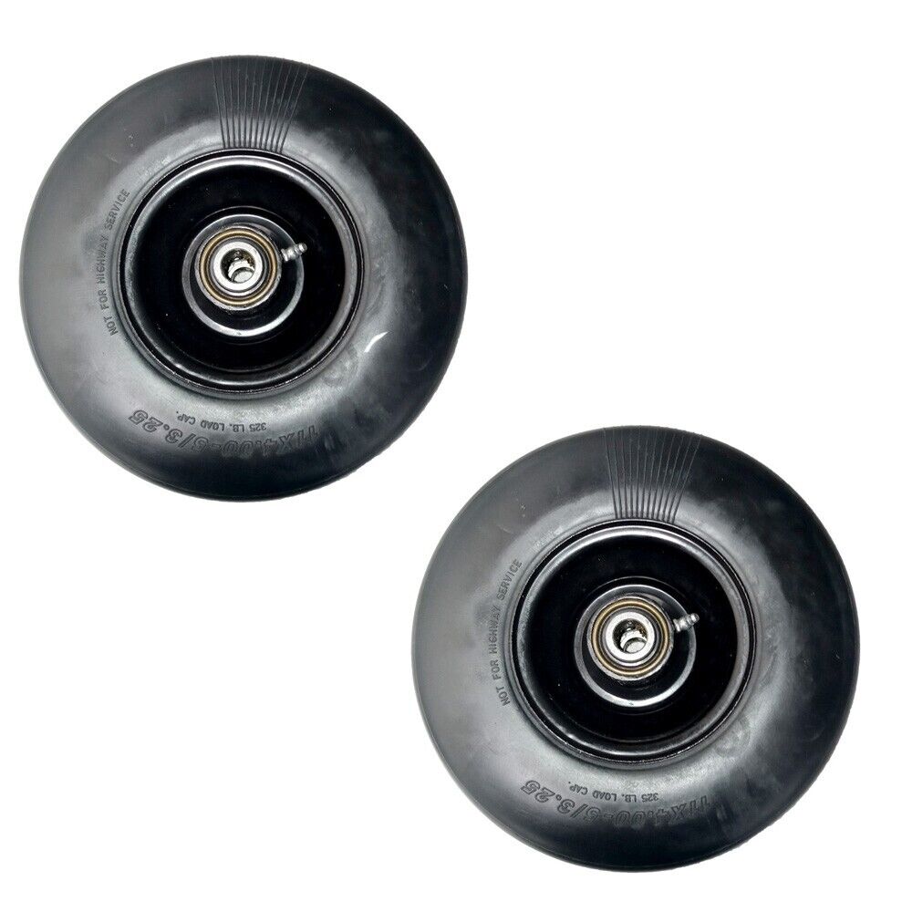 Proven Part 2-Pack No-Flat Tire 11X4-5 Solid Rubber Fits Stander 72460026