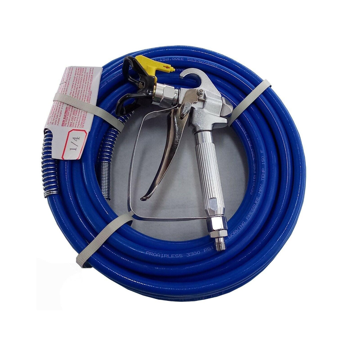 Proven Part Airless Paint Gun With Tip Guard 621 Tip and Hose Kit 50 ft. 1/4" Connector 3300 PSI