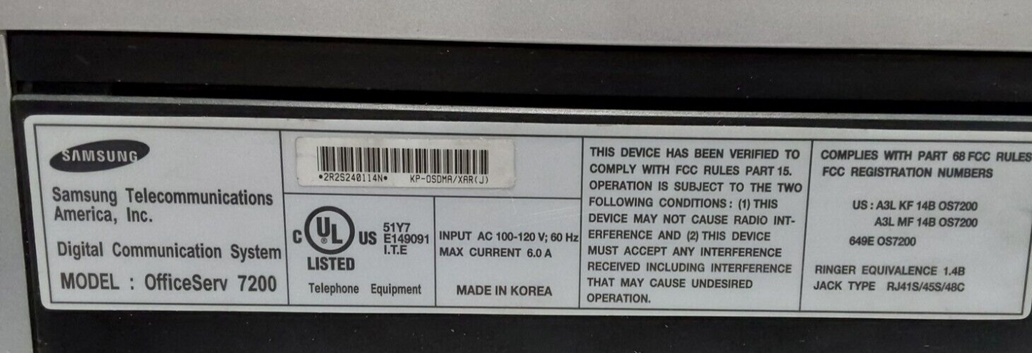 Pieza probada del sistema telefónico Samsung Officeserv Os7200